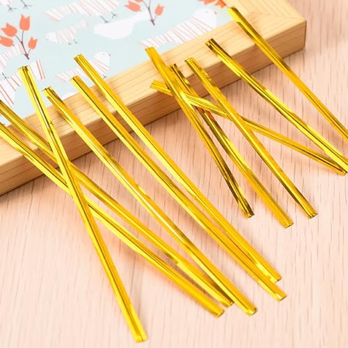 8Pcs Legători Aurii, 12Cm Legători Metalici Reutilizabili din Plastic pentru Pungi de Dulciuri, Cafea, Pungi cu Cadouri, Gustări, Torturi de Petrecere, Prezent pentru Plante (4.7 Inch)  |  Sfoară de grădină și legături răsucite Sfoară de grădină și legături răsucite Sfoară de grădină și legături răsucite